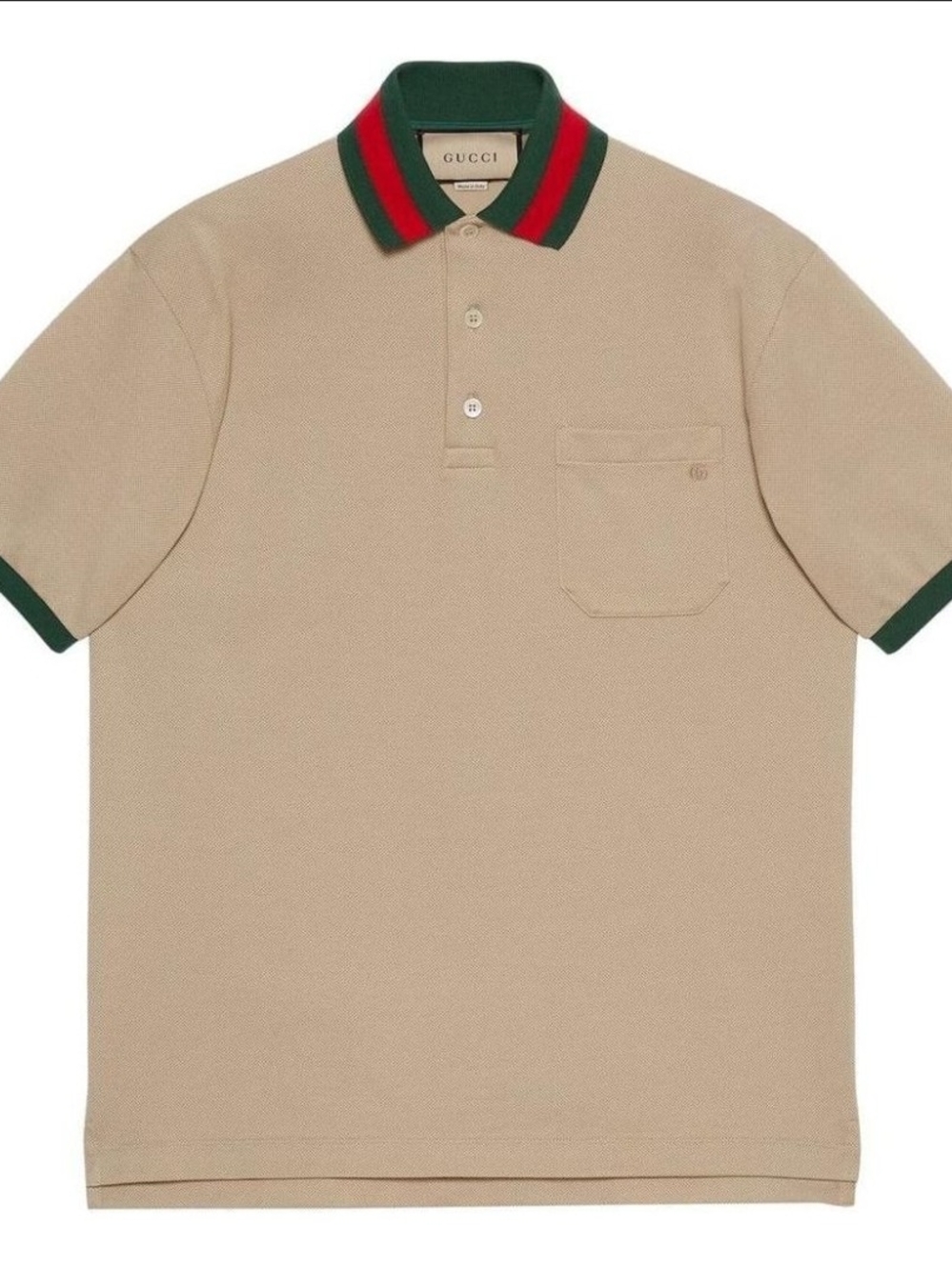 Gucci Beige Polo with Green & Red Trim